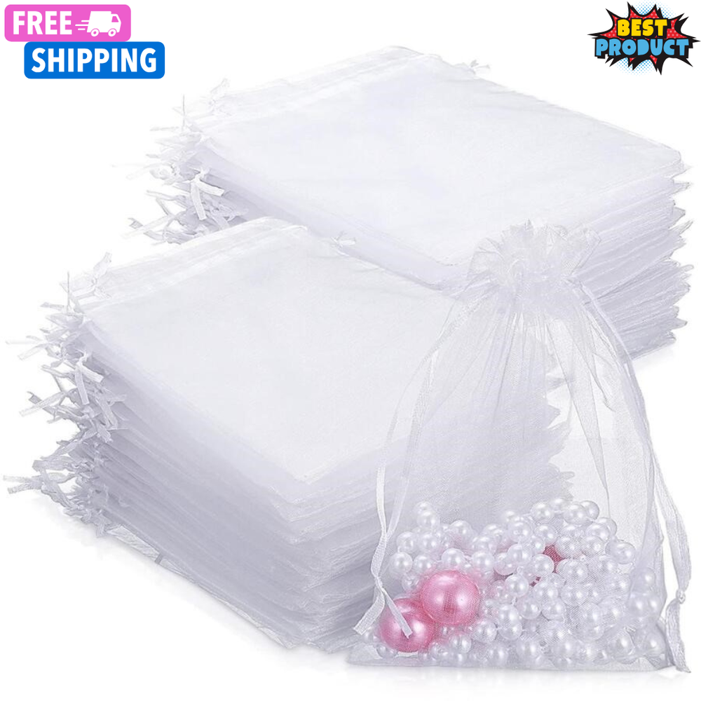 50pcs Drawstring Gift Bag Food Bag For Candy & Cookies Plain Gift Bags Bulk