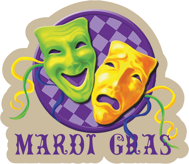 Mardi Gras Masks Art Car Bumper Sticker Decal