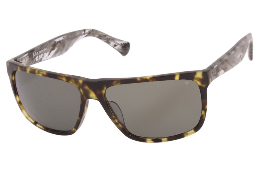 John Varvatos V543 Sunglasses Men's Olive Tortoise/Green Lenses Fashion 61mm