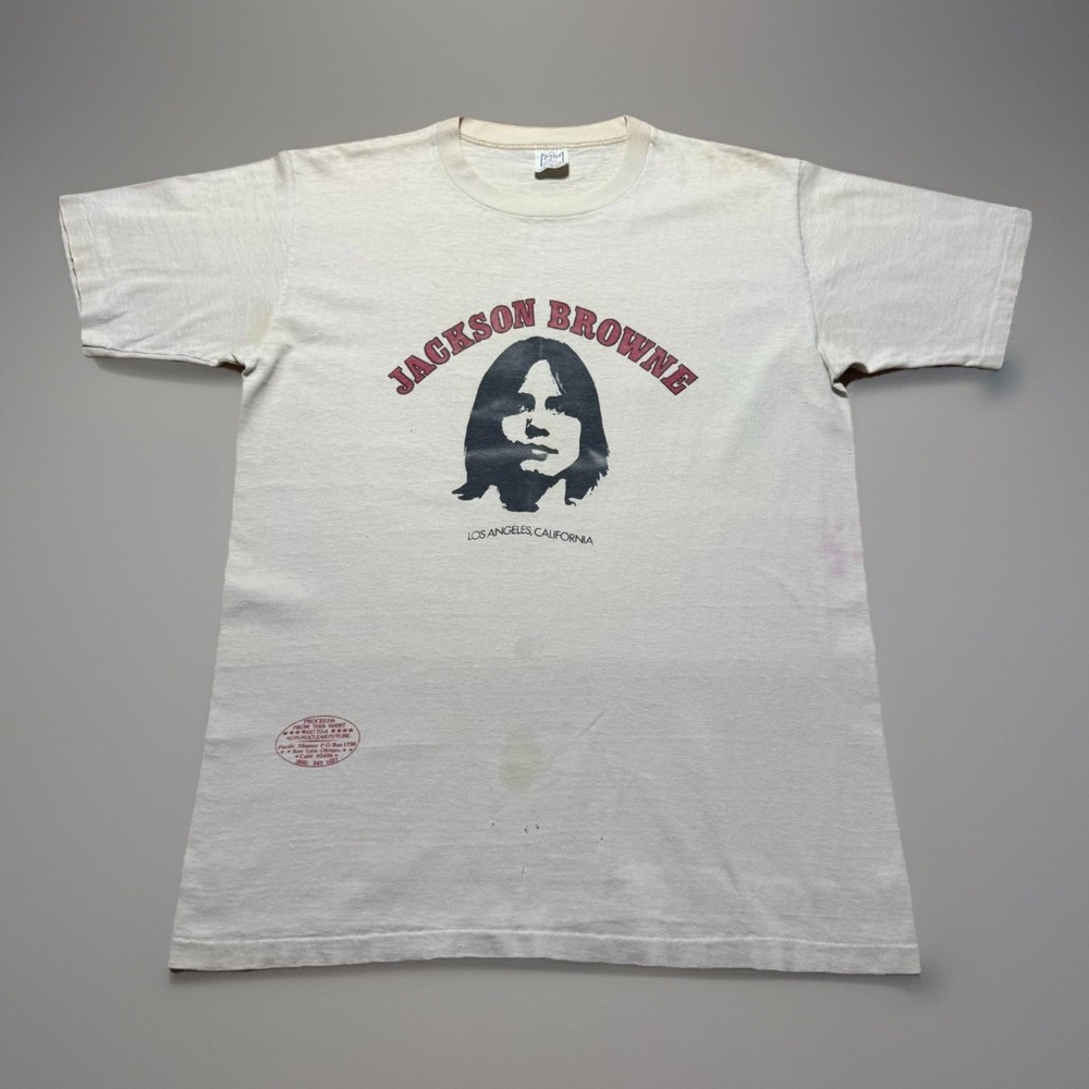 Vintage 80s Jackson Browne Pop Rock Los Angeles California Concert Shirt Large