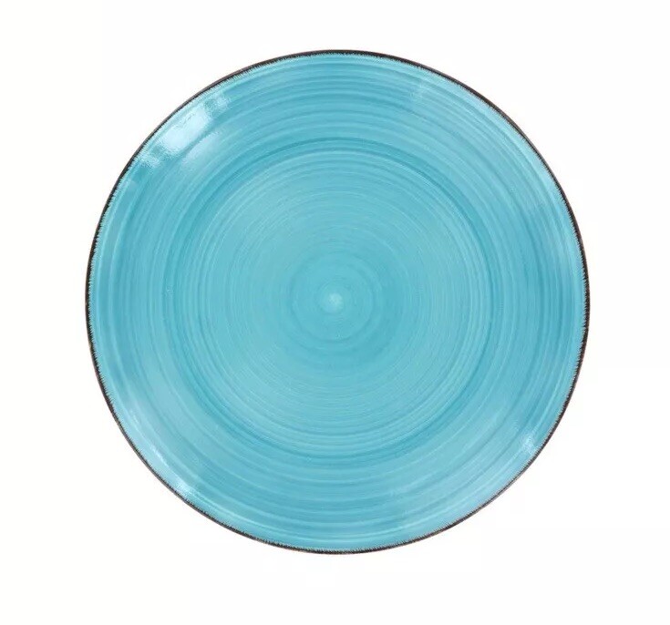 Royal Norfolk Turquoise Swirl Dinner Plate Stoneware 10.5 in