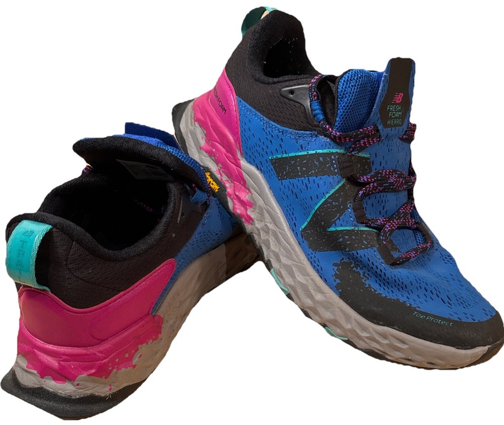 New Balance Fresh Foam X Hierro V5 Trail Running Shoes Womens Size 8 B Blue Pink