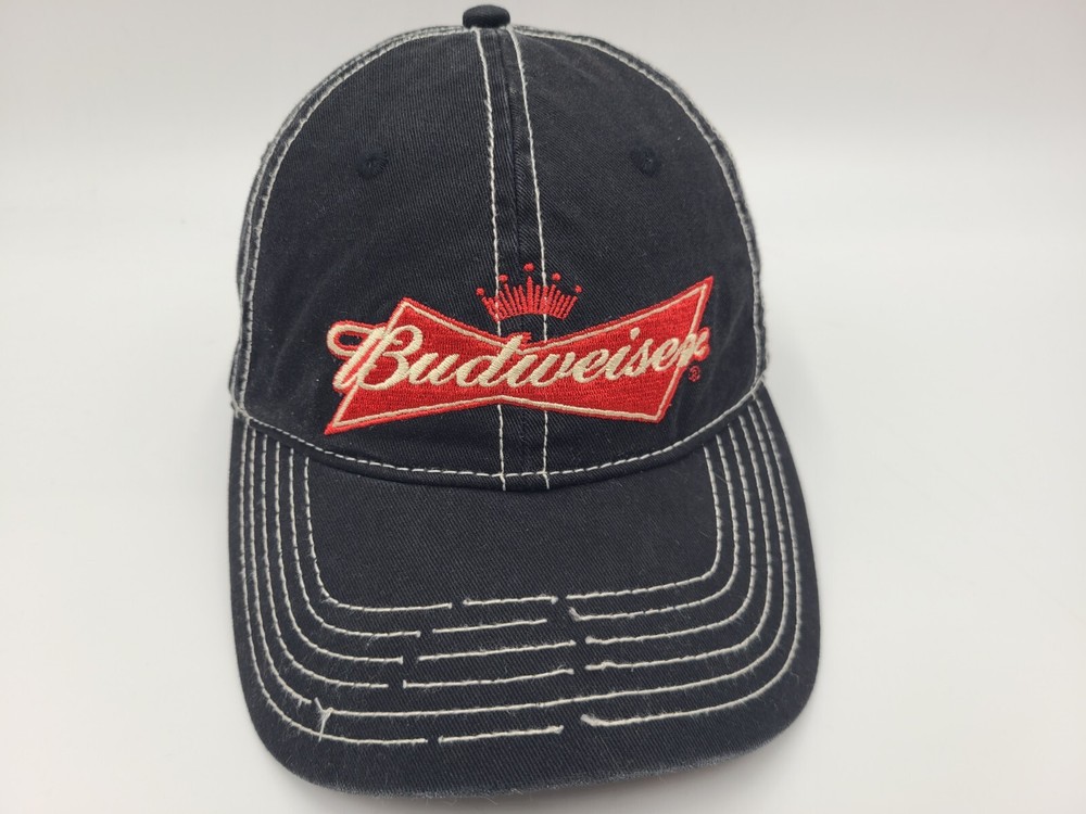 Budweiser Anheuser-Busch Eagle Distressed Snapback Hat Cap Beer Men Women Black