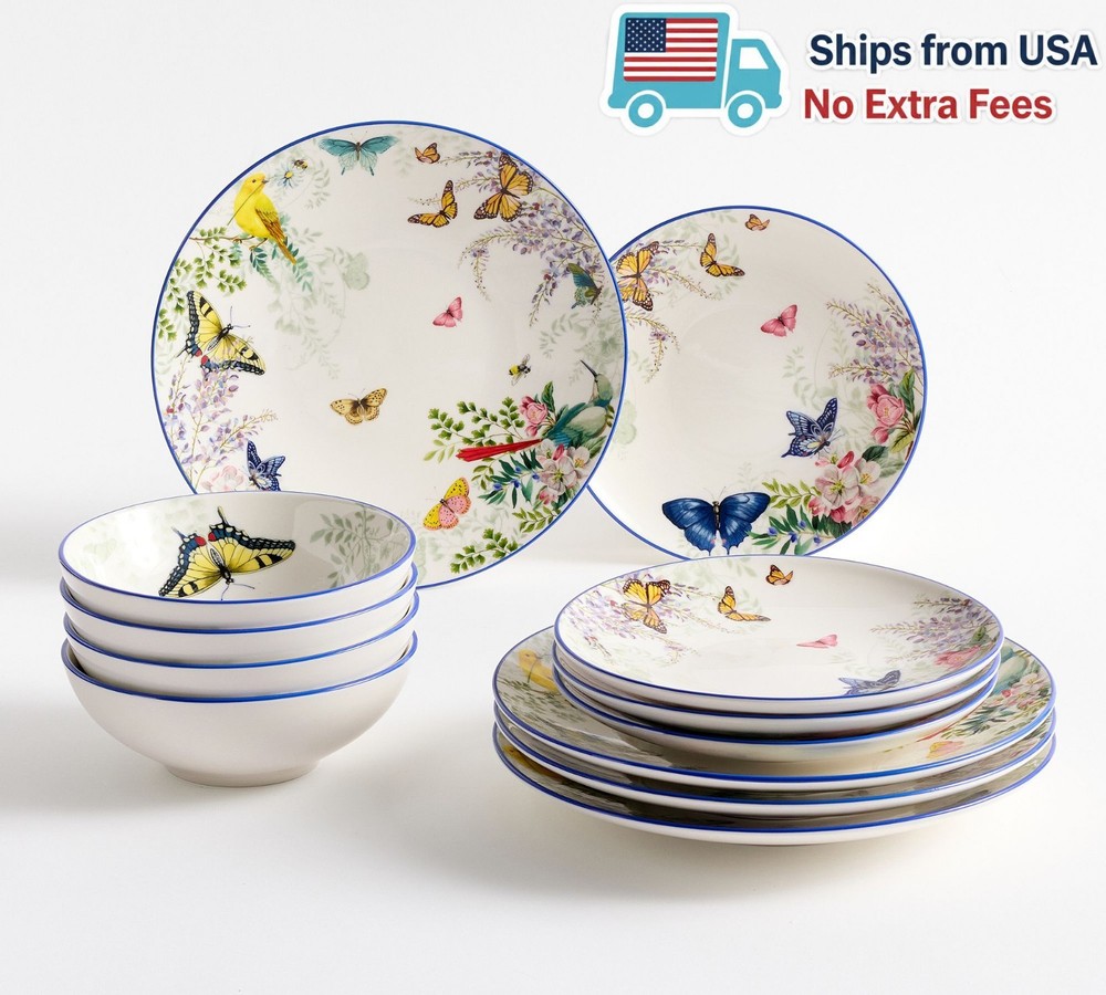 Pottery Barn Meadow Stoneware Dinnerware Set 12-Piece