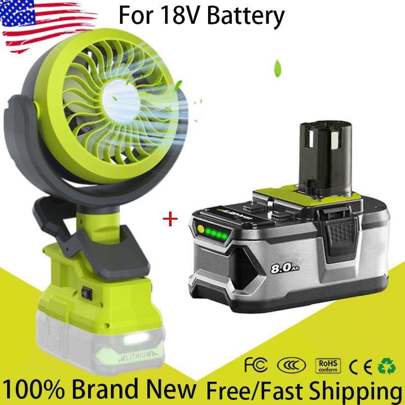 For RYOBI P108 Battery 18V Tools High Capacity Lithium ion Battery Fan Charger
