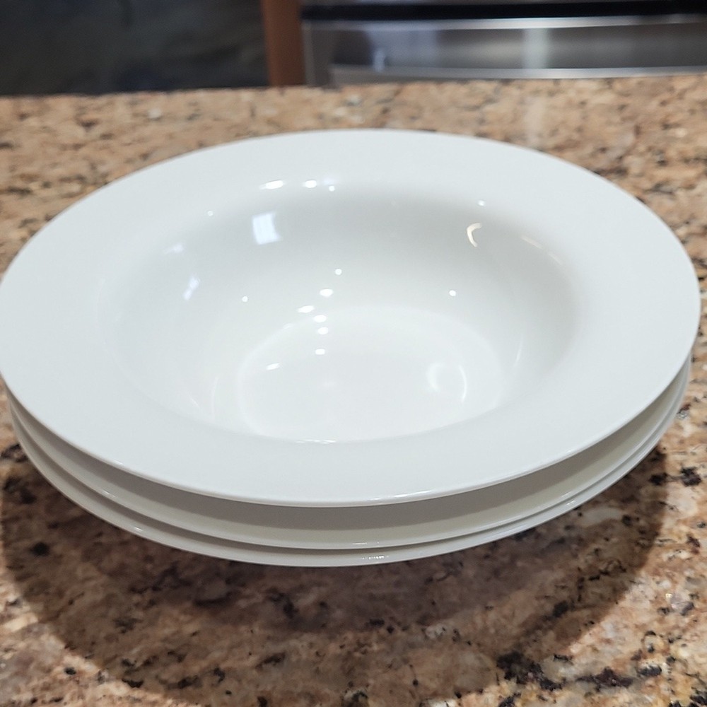 Pier 1 Elegant White Soup Bowls (Set Of 3) 8.5