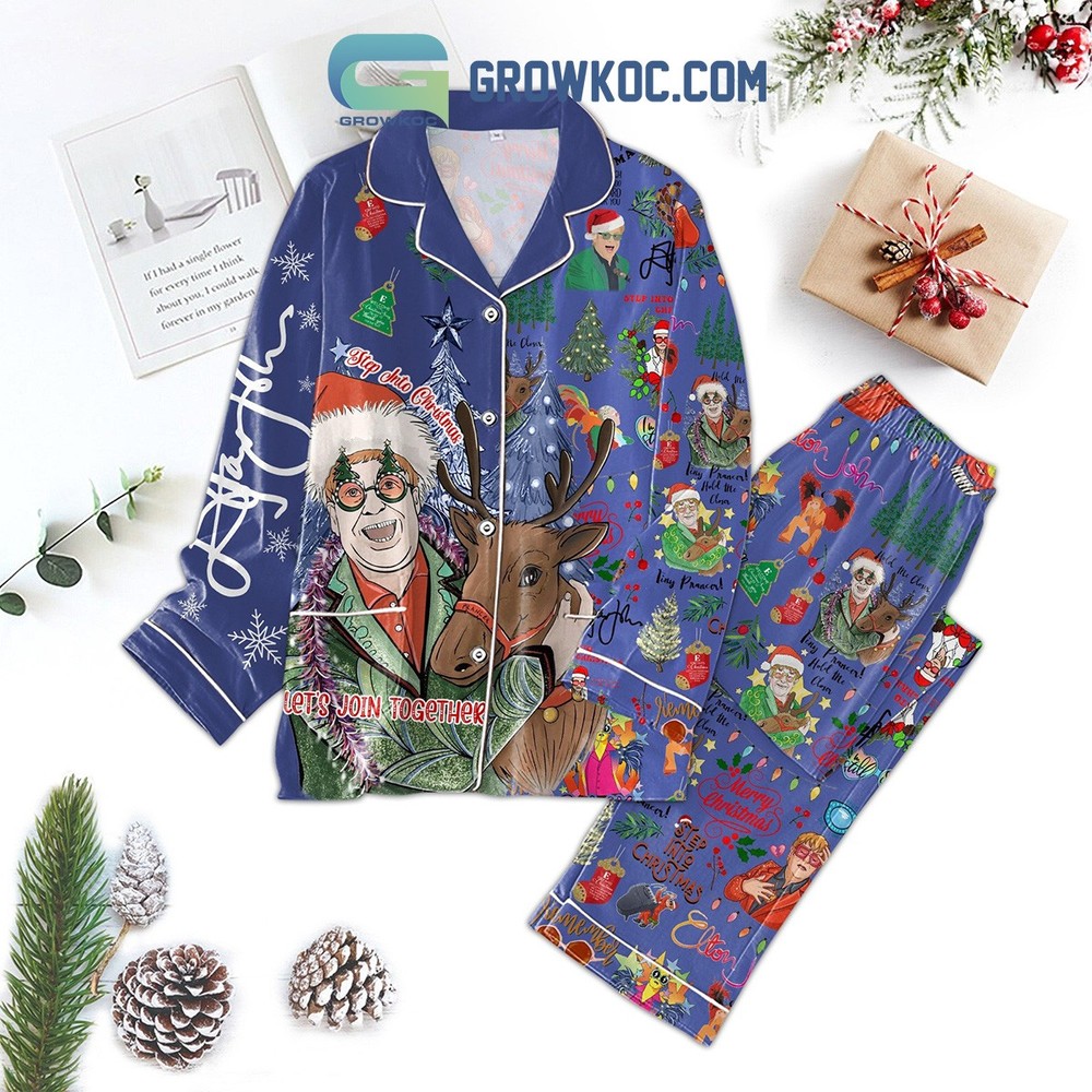 Elton John Step Into Christmas Let8217s Join Together Pajamas Set