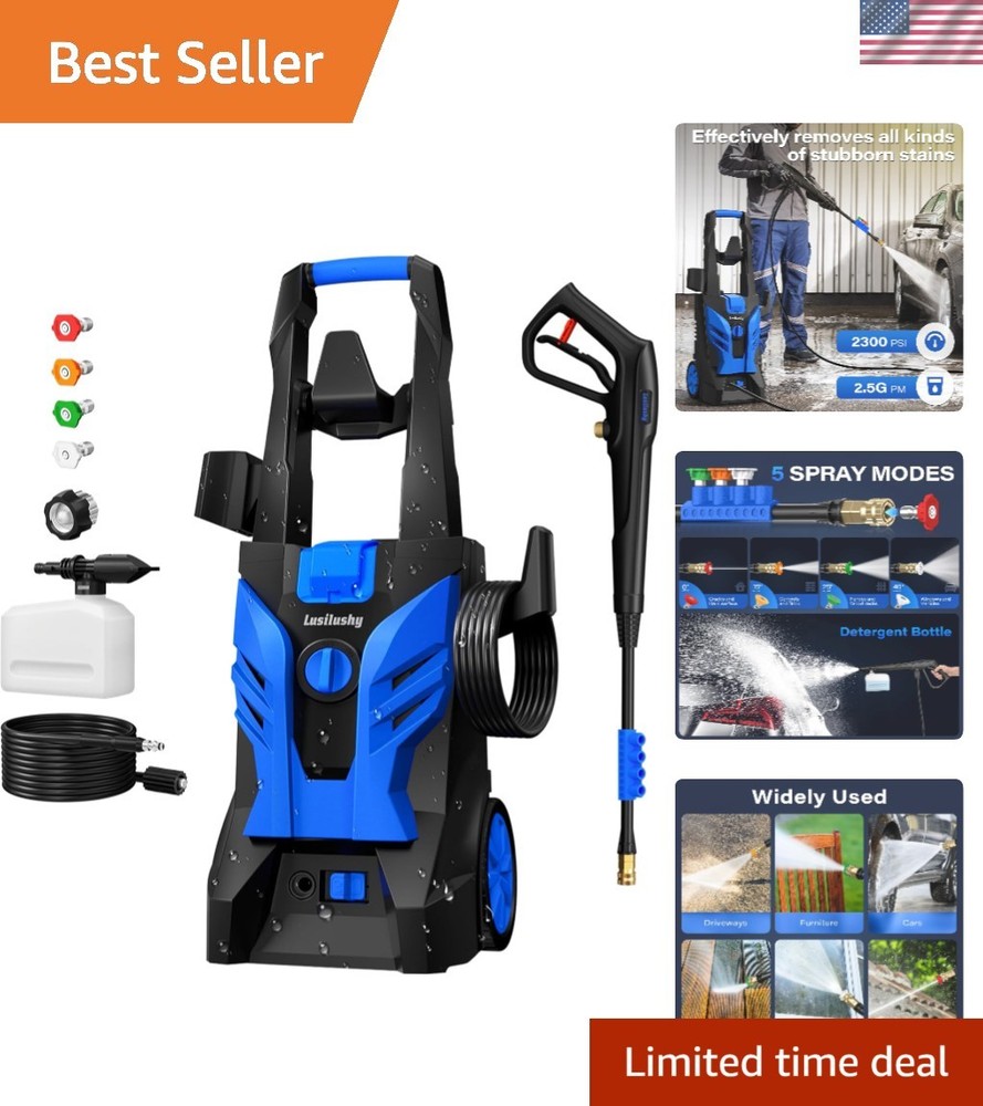 Portable Electric Pressure Washer with Foam Cannon 2.5 GPM
