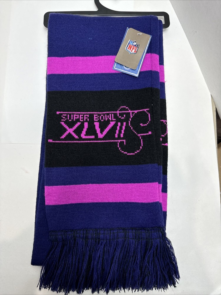 Super Bowl 47 Baltimore Ravens 2013 Knitted NFL Winter Scarf 64x7 Inches