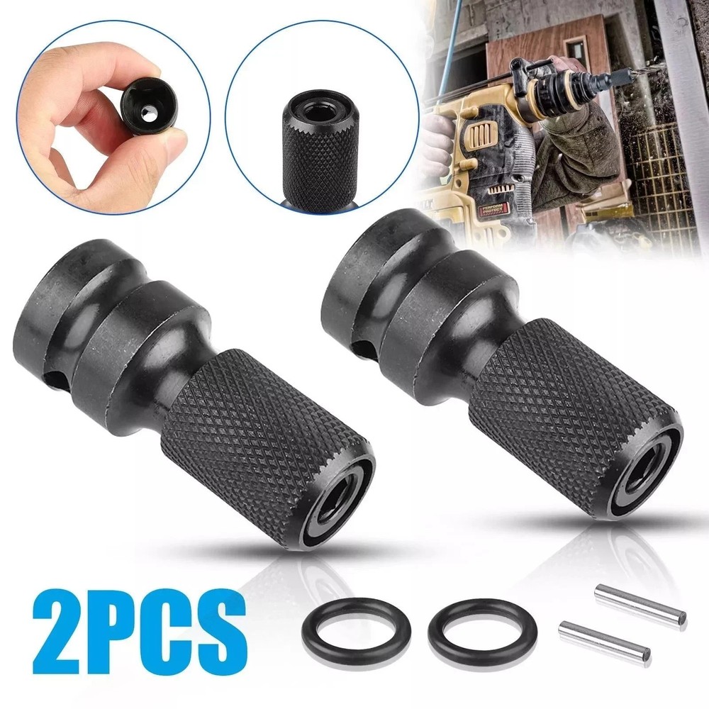 2X Socket Adapter Drill Hex Shank Chuck Change Impact Driver Tool 1/2