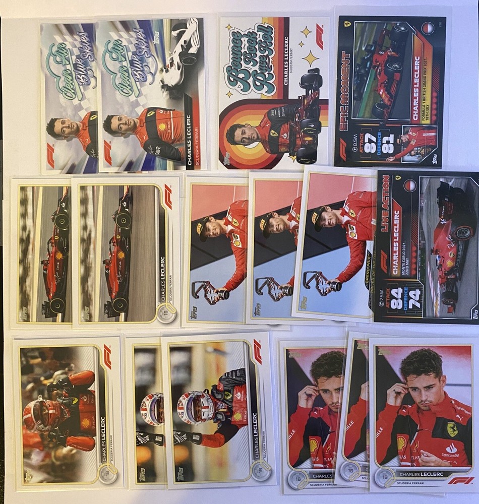 16x Charles Leclerc Lot Formula 1 2022 Topps Inserts and Match Attax