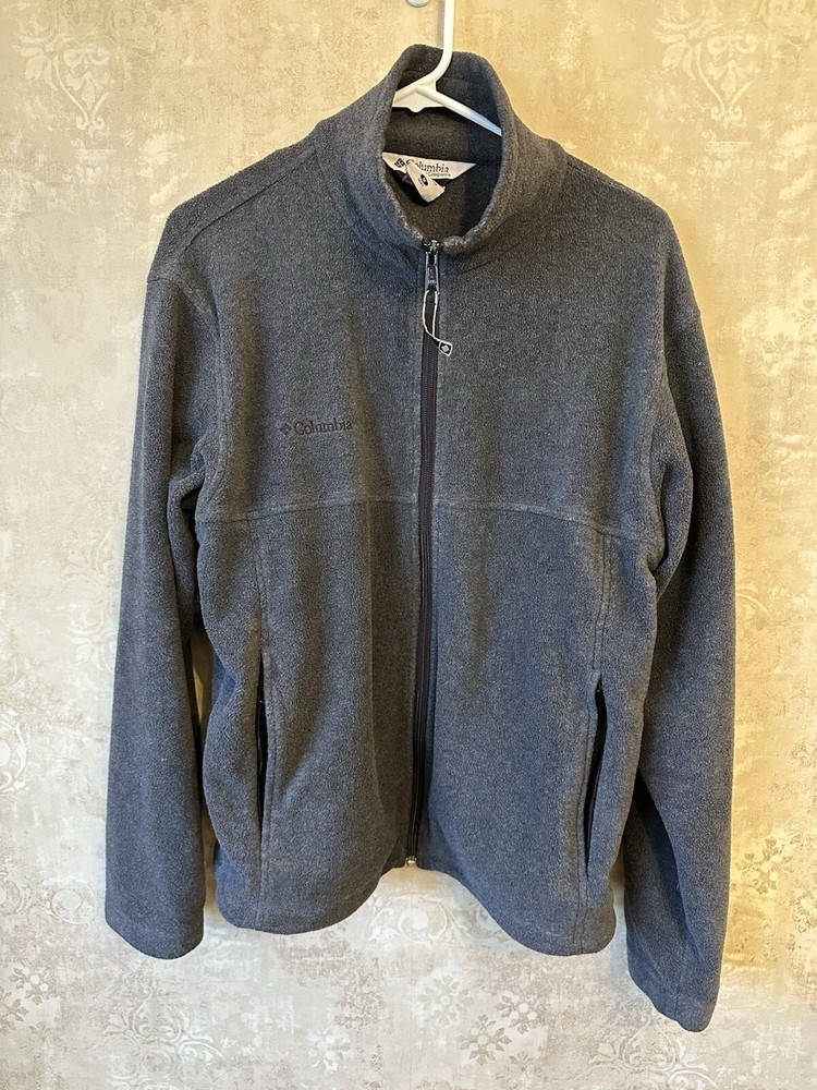 Men's Columbia Medium Weight Full Zip Fleece Jacket in Charcoal Gray Size M