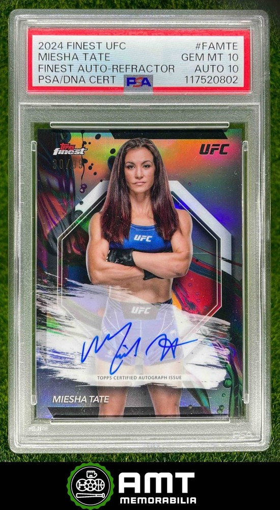 117520802 2024 Topps Finest UFC #FA-MTE Miesha Tate Auto Refractor 30/99 PSA 10