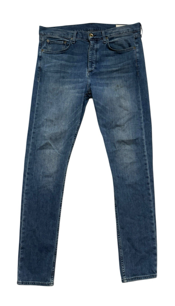 rag & bone Jeans Mens Size 34x32 Blue Fit 1 Skinny Button Fly Mid Rise Stretch