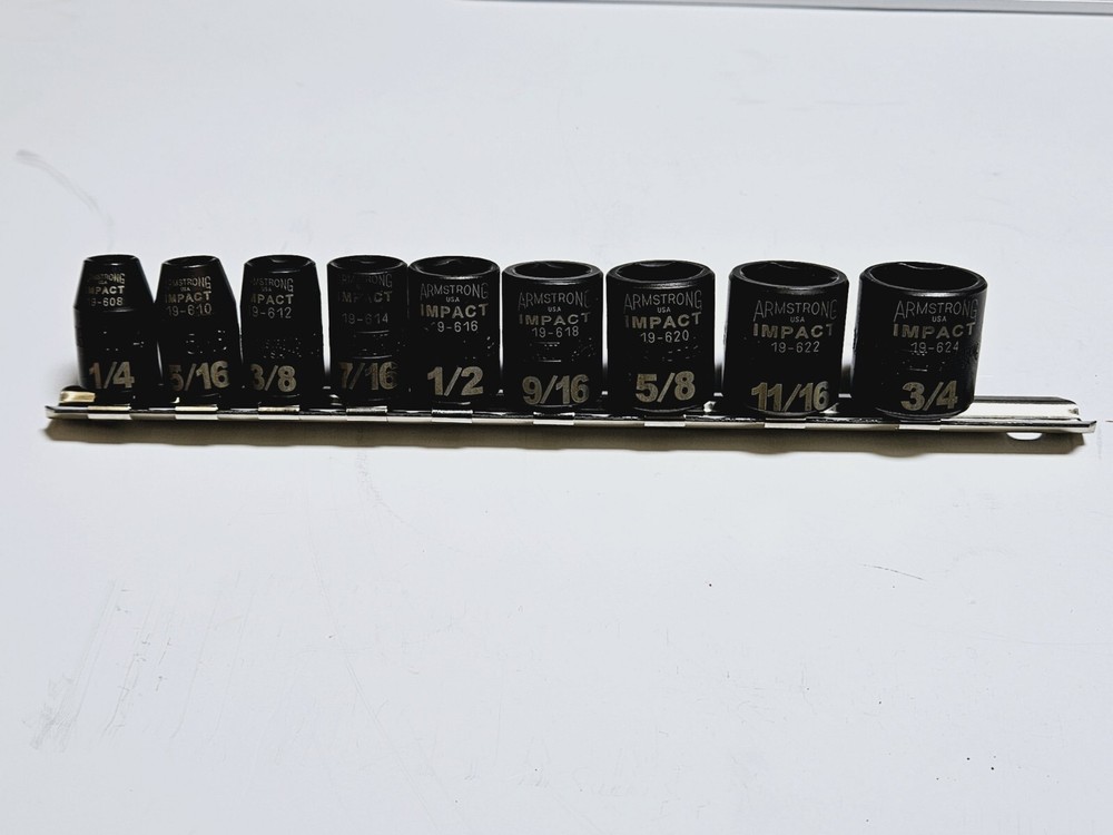 Armstrong 3/8dr Impact Sae Socket Set 9pc
