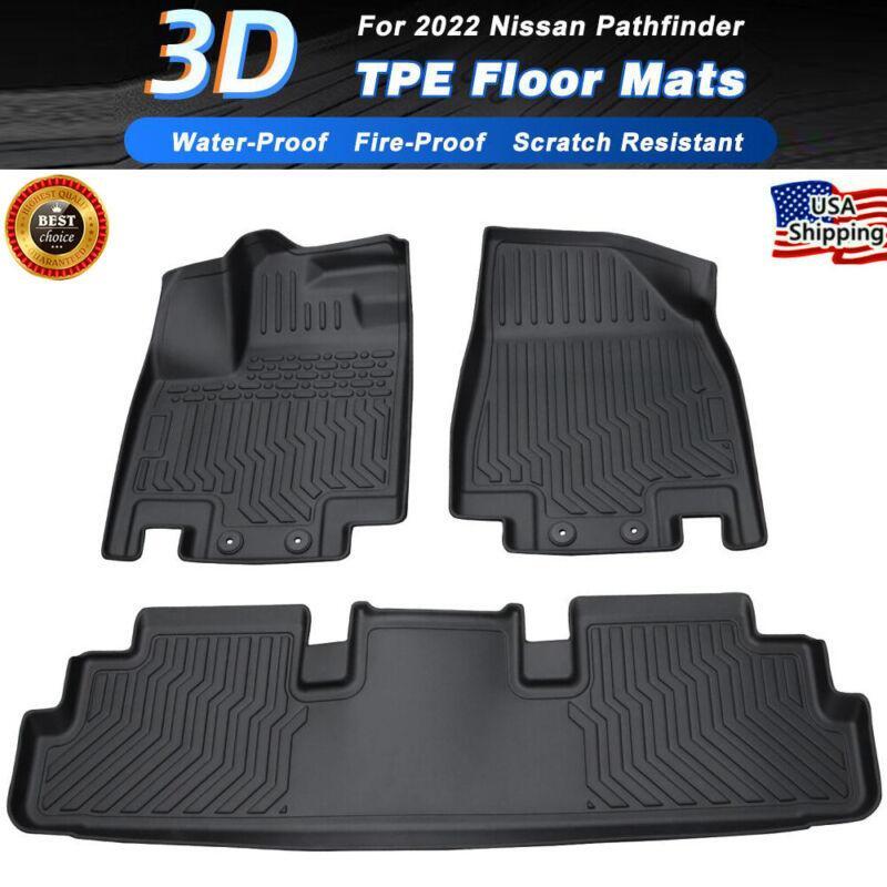 2022 2023 2024 Nissan Pathfinder All-Weather 3D TPE Floor Mats