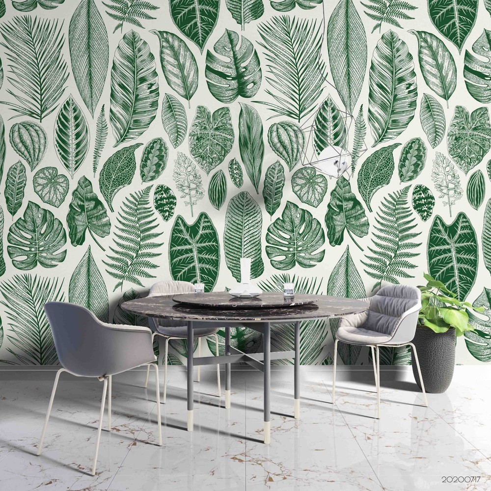 3D Vintage Leaf Floral Pattern Wall Murals Wallpaper Murals Wall Sticker