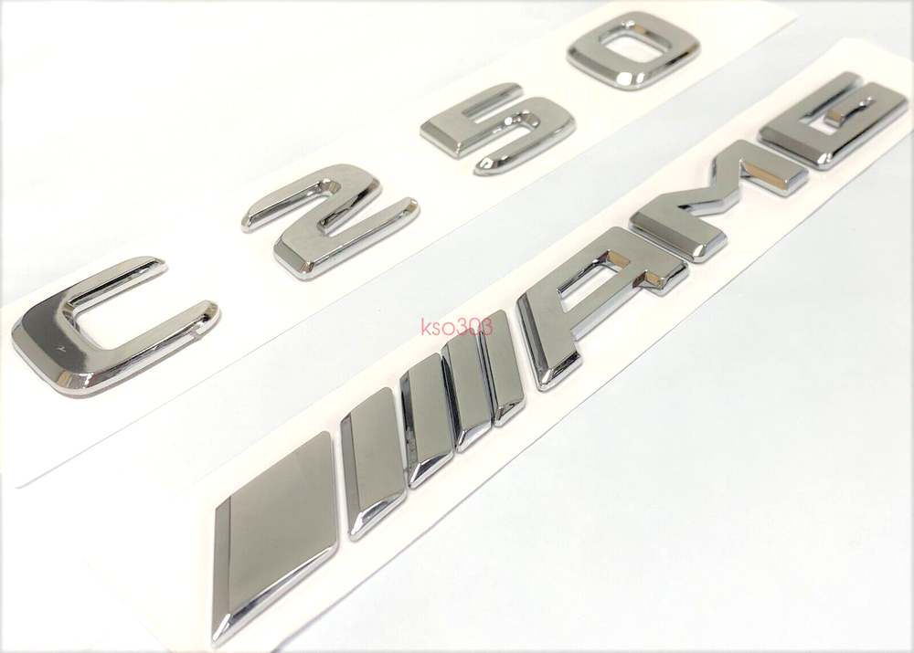 C250 +AMG CHROME FIT MERCEDES REAR TRUNK EMBLEM BADGE NAMEPLATE DECAL NUMBERS
