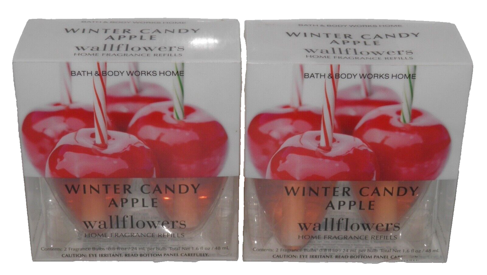 Bath & Body Works WINTER CANDY APPLE Wallflower Refill BULB (2 X2 PACK) =4 BULBS