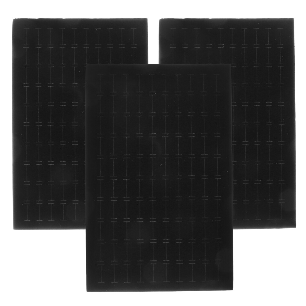 3 Pcs Jewelry Pad Mat Velvet Insert Box Black Sponge Liner for Travel