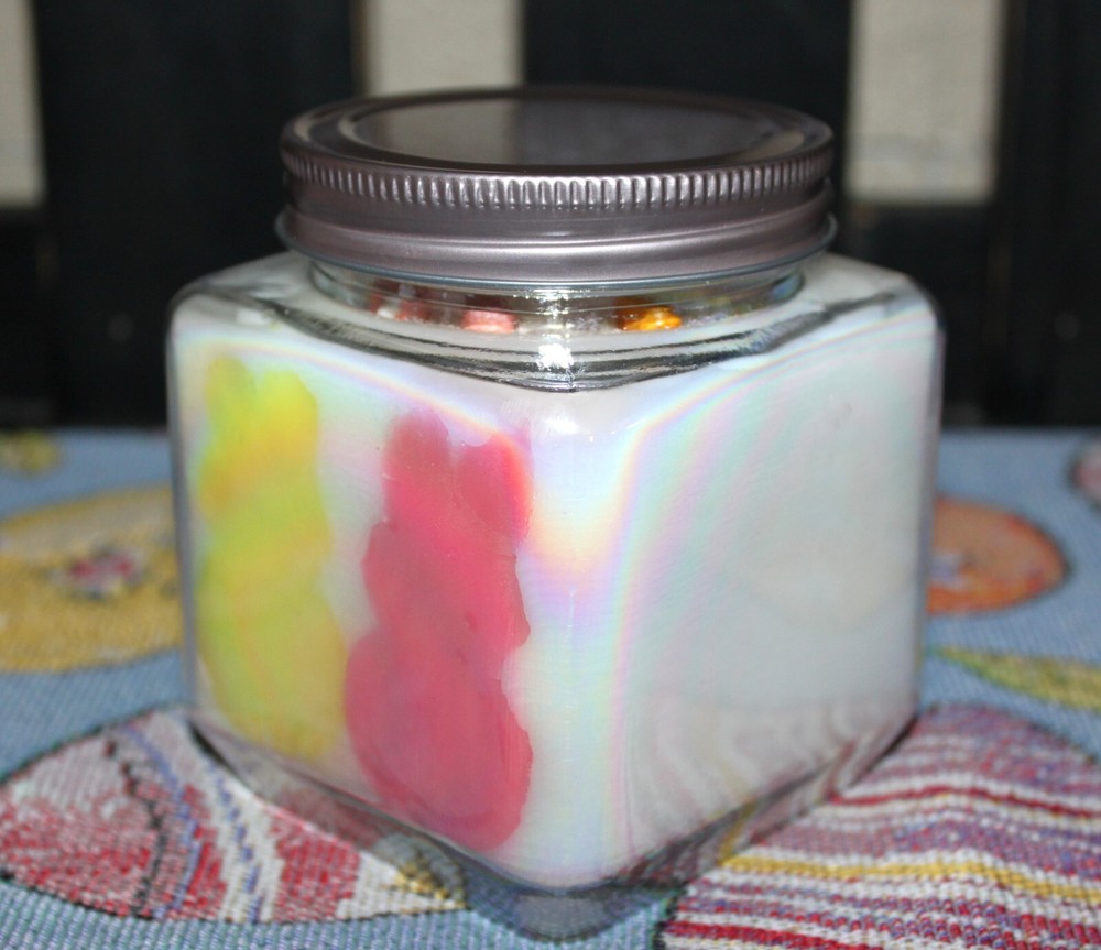 Fruit Jelly Beans Scented Easter Bunny Egg Hunt Jar Candle  