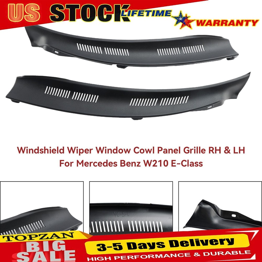Mercedes W210 E-Class Windshield Wiper Cowl Panel Grille RH LH Set  