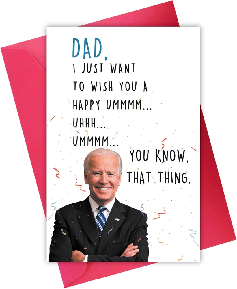 Hilarious Joe Biden Fathers Day Card Gift for Husband, Naughty Biden Birthday Ca