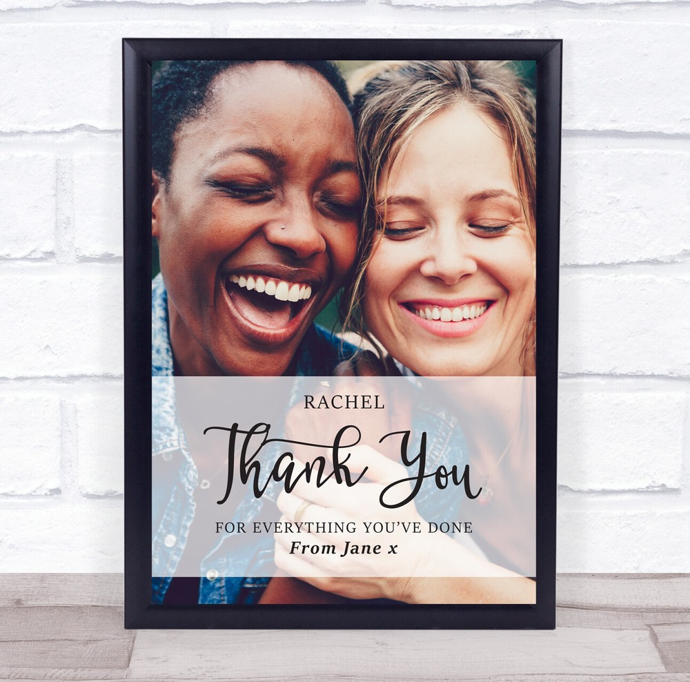 Thank You Photo Minimal Personalised Gift Art Print