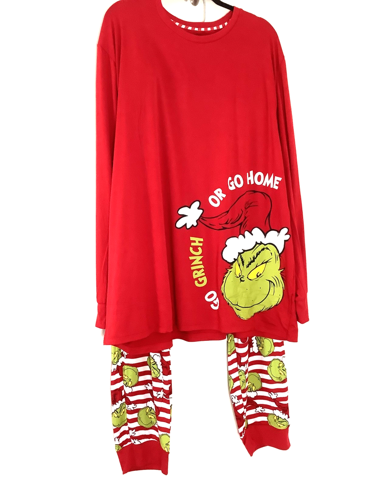 Grinch Stole Christmas 2pc Pajama Set Size 3X Red Multi New No Tags Holiday Pjs