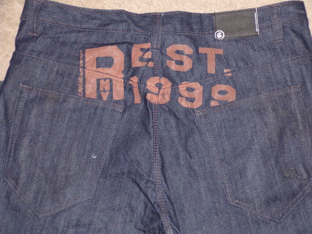 Vintage Rocawear Y2K Baggy Wide Leg Men's Jeans Size 38x36 Retro Style