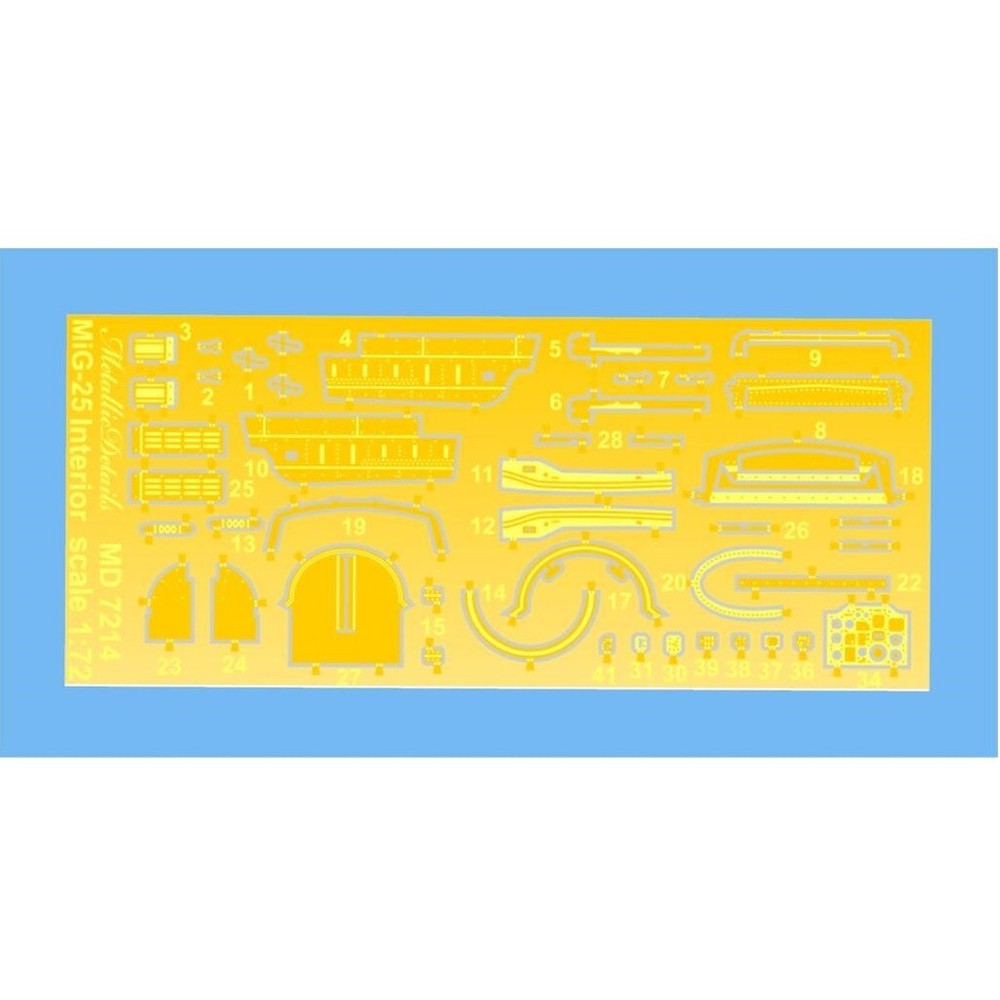 Metallic Details MD7214 Photoetch Scale model kit 1:72 MiG-25. Interior