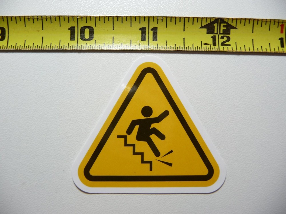 Caution Stairs Sticker for Business Building Safety Door Decal