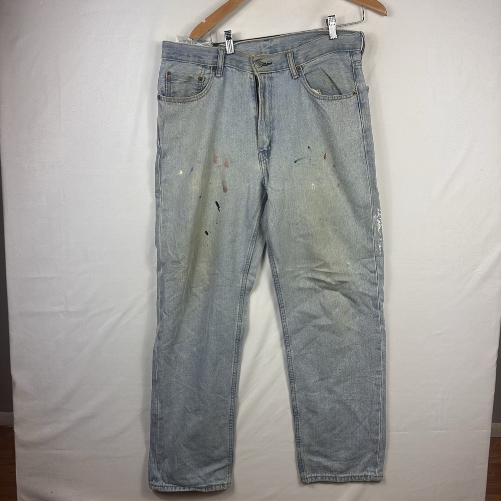 Levi's 550 Jeans Mens 34x32 Relaxed Fit Tapered Leg Blue Light Wash Denim