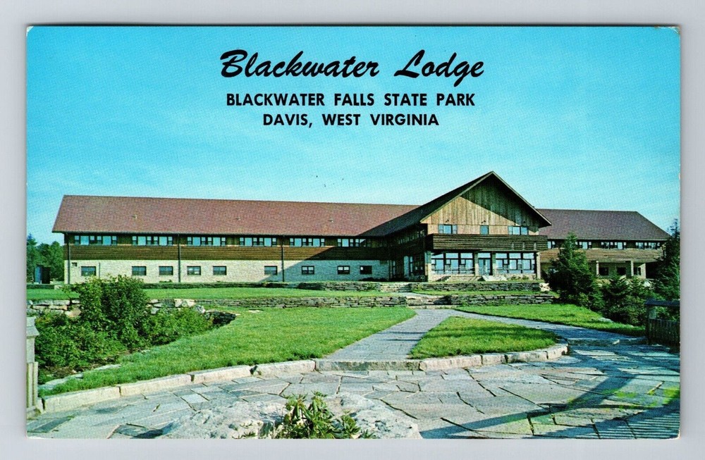 Davis WV-West Virginia, Blackwater Lodge, State Park, Outside, Vintage Postcard