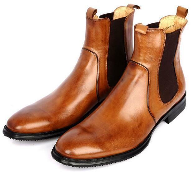 Men's Leather Chelsea Ankle Boots for Business Casual & Formal Wear