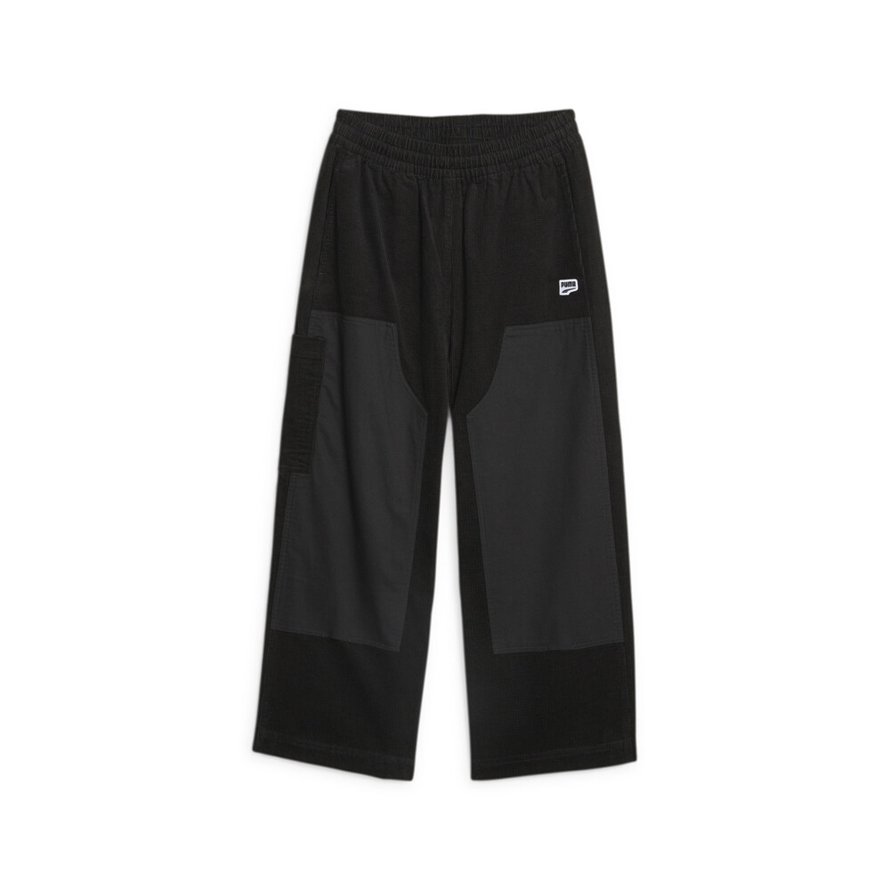 PUMA Downtown Corduroy Pants Womens Black Casual Athletic Bottoms 62145701