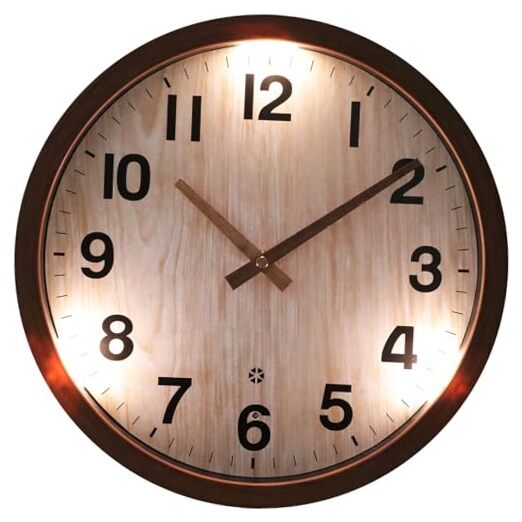 Night Light Wall Clock, 12Inch Silent Large Display Luminous Wall Clock,