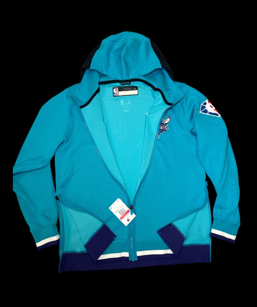 Jordan 75th Anniversary NBA Charlotte Hornets Full Zip Jacket Mens L-Tall DriFit