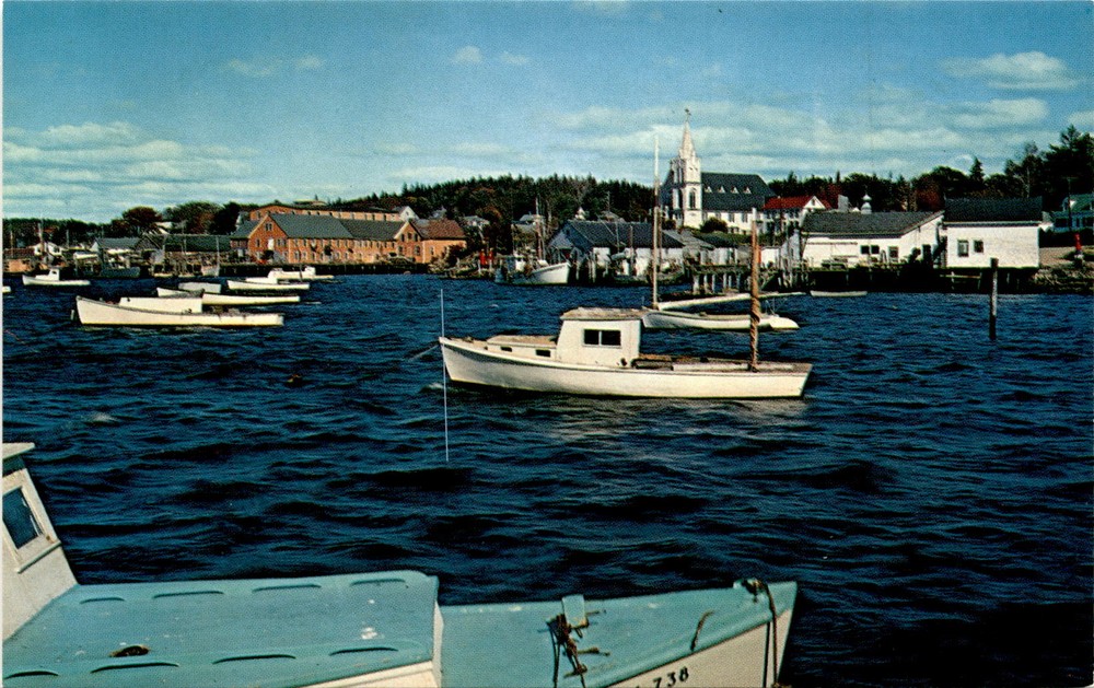 Boothbay Harbor, Maine, East Side, Catholic Church, Owen Art-Color, Postcard