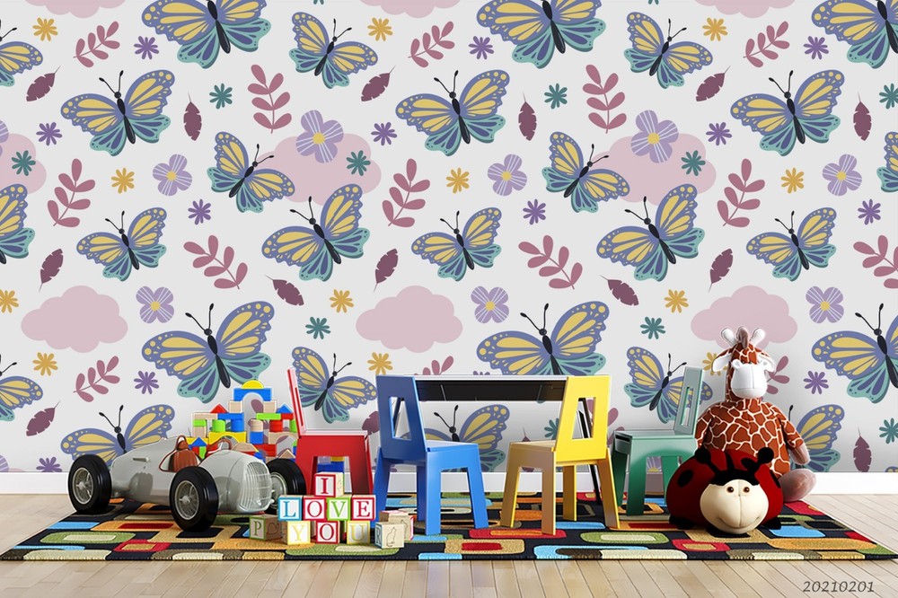 3D Flower Butterfly Pattern Wall Murals Wallpaper Murals Wall Sticker 5