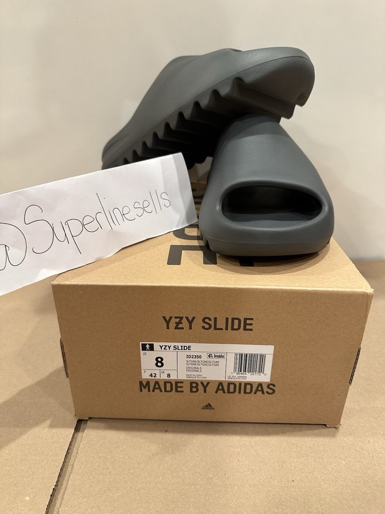 Adidas Yeezy Slide Slate Grey Size 8 |100% AUTHENTIC|BRAND NEW|FAST SHIP| ID2350