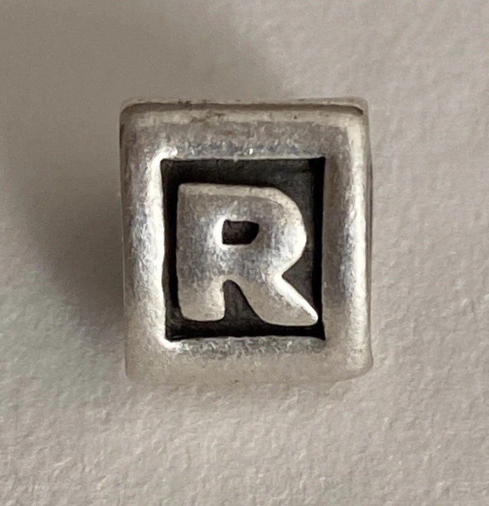 Sterling Silver Pandora Letter R Charm Bracelet for Alphabet Jewelry