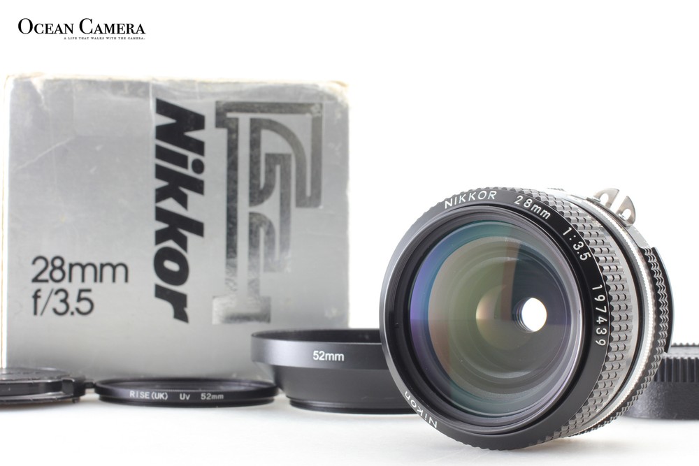 in Box [MINT w/Hood] Nikon Ai Nikkor 28mm f/3.5 Wide Angle MF Lens From JAPAN