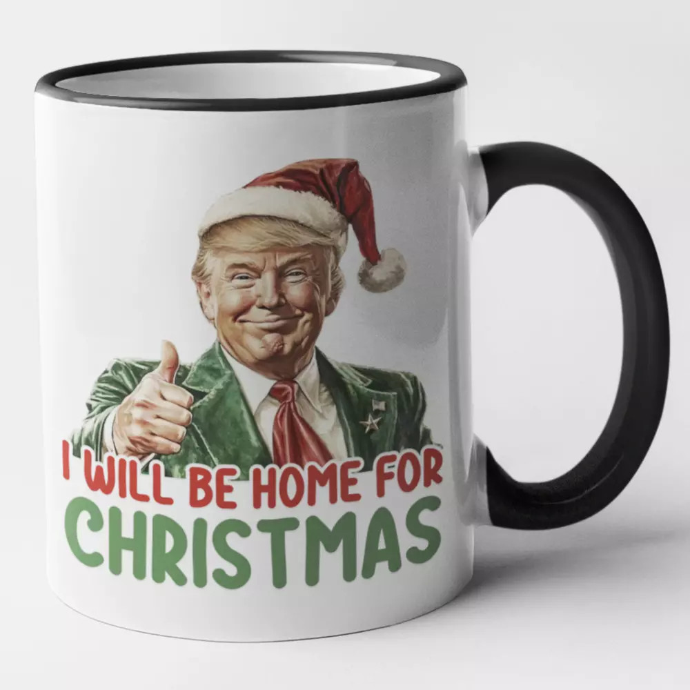 ESTARÉ EN CASA PARA NAVIDAD OFICINA EN CASA TRUMP 2024 TAZA REGALO CAFÉ TAZA CERÁMICA
