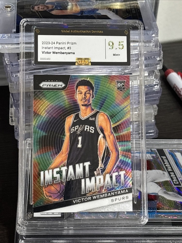 2023-24 Panini Prizm Instant Impact Victor Wembanyama RC PSA 9.5 Gem Mint