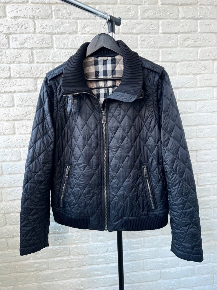 Burberry Brit Black Quilted Zip Transformer / Vest Jacket Women's Size L