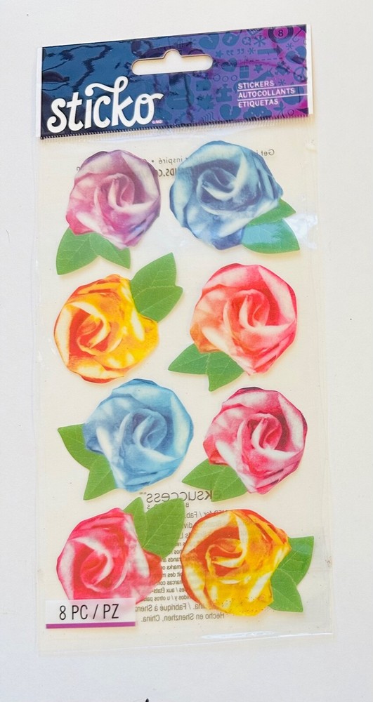 Sticko Tissue Roses Flowers Planner Stickers Papercraft Floral DIY Crafts
