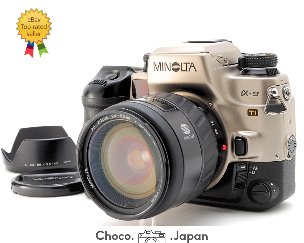 Minolta Alpha 9 Ti Titan 35mm SLR Film Camera Dynax 9 Maxxum 9 w/ Lens Near Mint