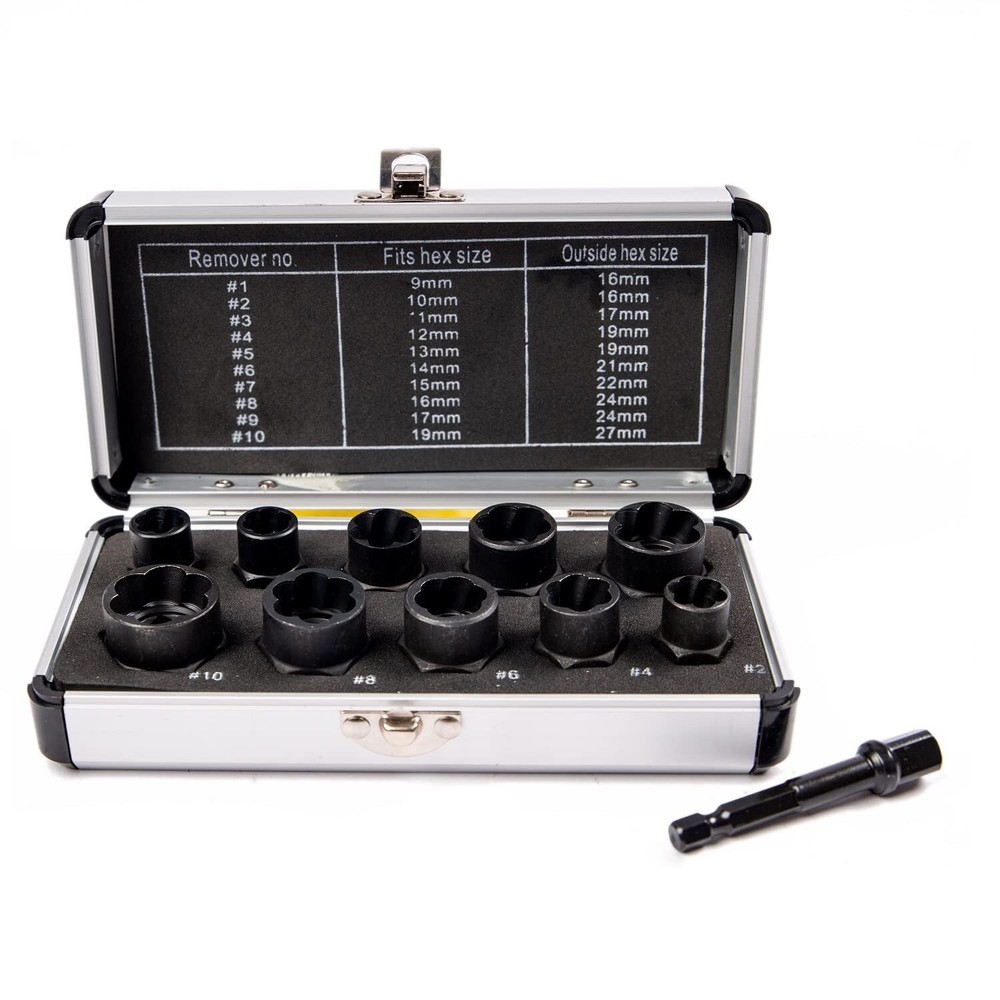 10Pcs Bolt Extractor Damaged Nut Remover Set,Broken Screw Nut Bolt Extractor ...