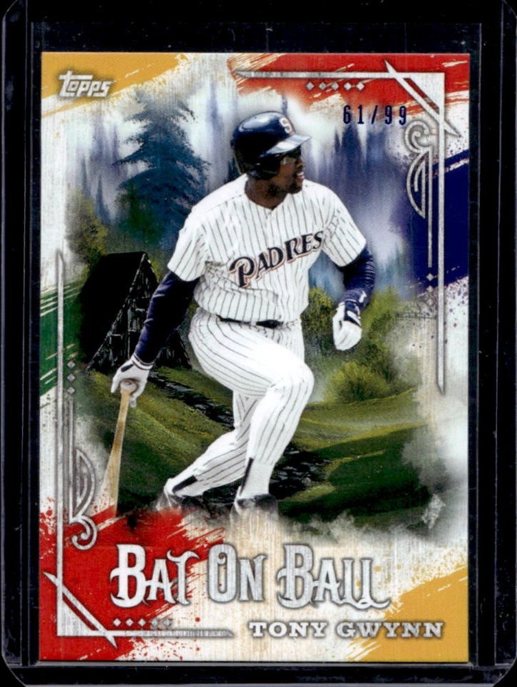 2025 Topps Bob Ross Joy of Baseball Tony Gwynn Bat on Ball Paint Splatter #61/99